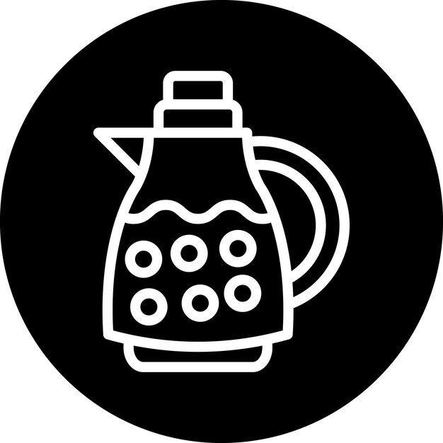 Estilo del icono de la tetera de diseño vectorial