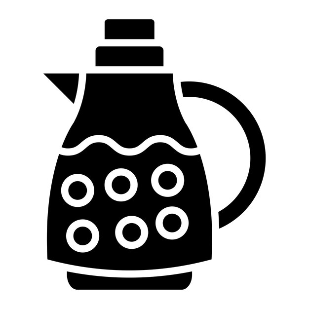 Estilo del icono de la tetera de diseño vectorial