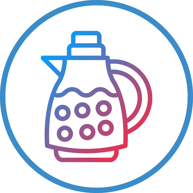 Estilo del icono de la tetera de diseño vectorial