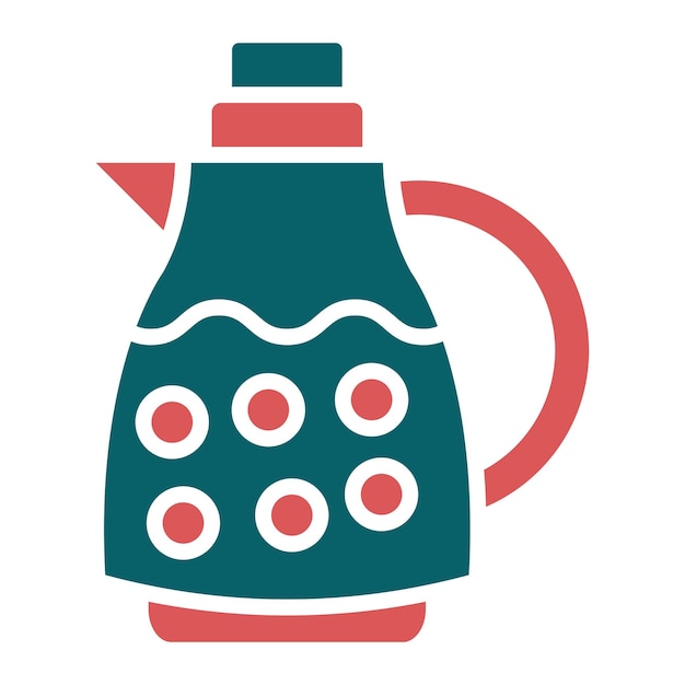 Estilo del icono de la tetera de diseño vectorial