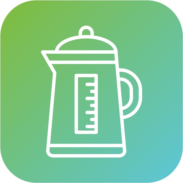 Estilo del icono de la tetera de diseño vectorial