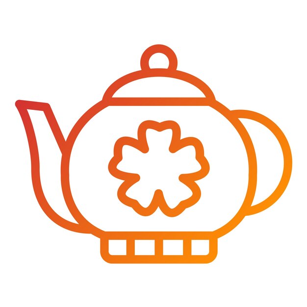 Estilo del icono de la tetera de diseño vectorial
