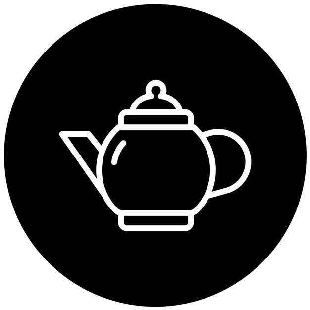Estilo del icono de la tetera de diseño vectorial