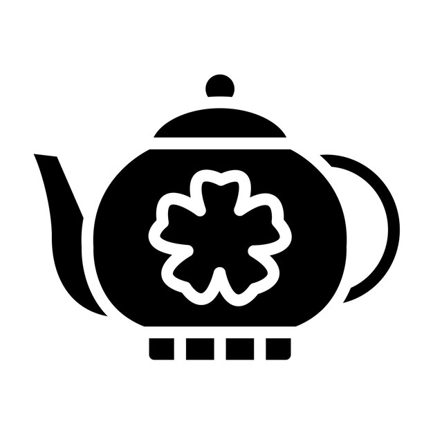 Estilo del icono de la tetera de diseño vectorial