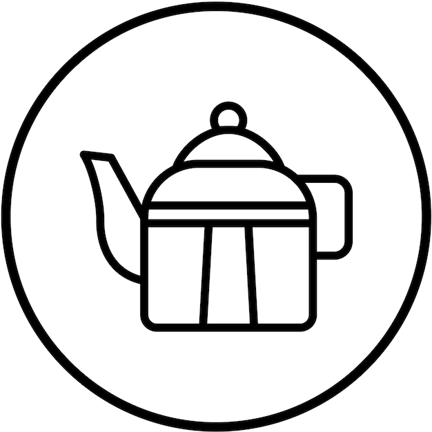 Estilo del icono de la tetera de diseño vectorial