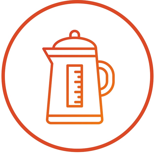 Estilo del icono de la tetera de diseño vectorial