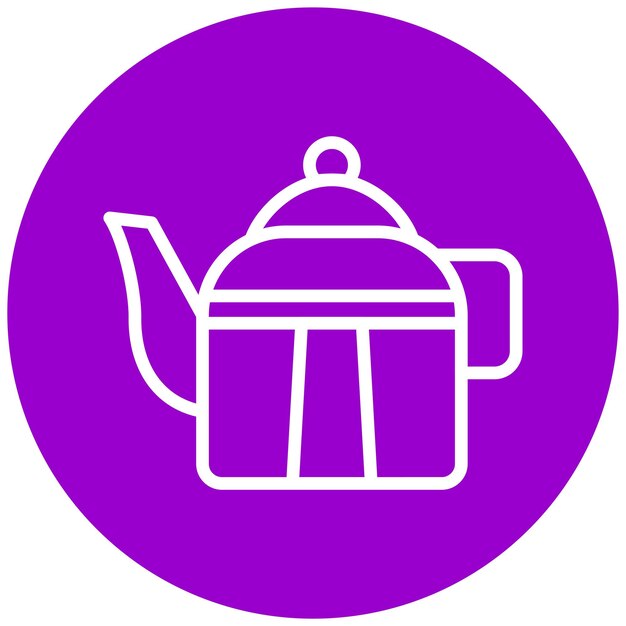 Estilo del icono de la tetera de diseño vectorial
