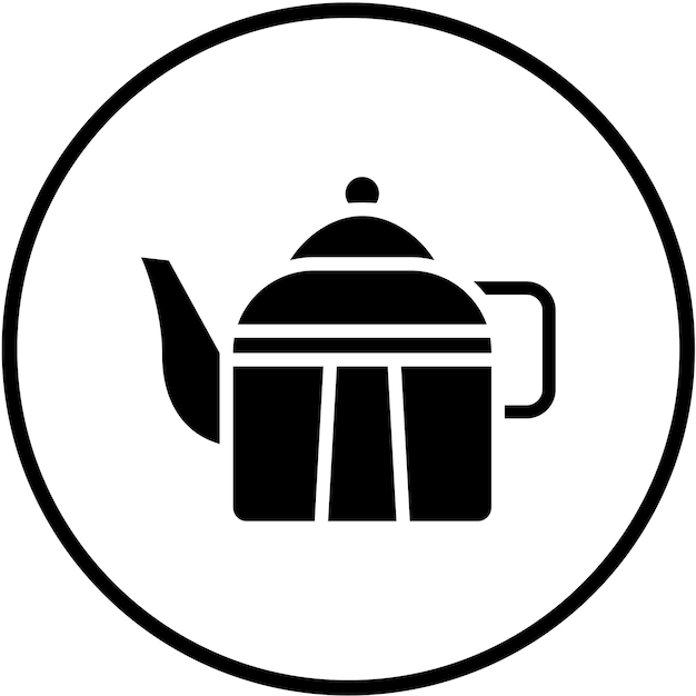 Estilo del icono de la tetera de diseño vectorial