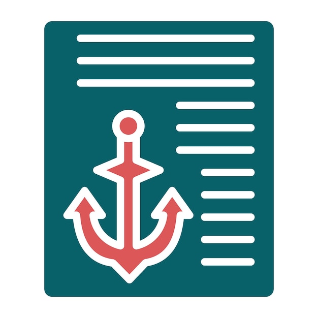 Estilo del icono de texto de anclaje de diseño vectorial