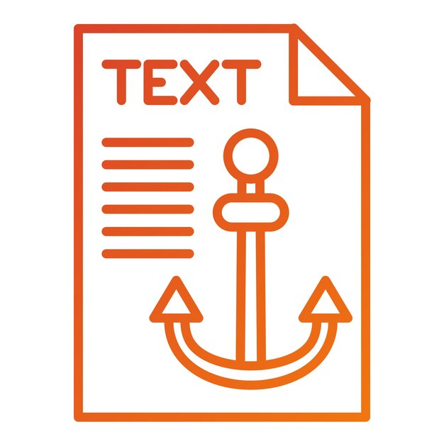 Estilo del icono de texto de anclaje de diseño vectorial
