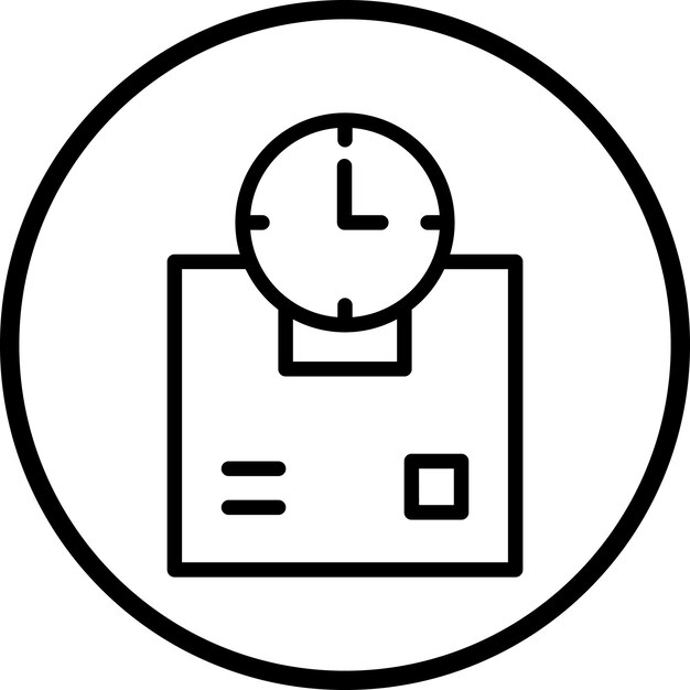 Estilo del icono del tiempo de entrega del diseño vectorial