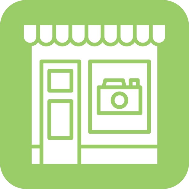 Estilo de icono de la tienda de cámaras de diseño vectorial