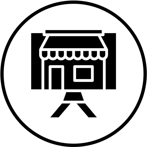 Estilo de icono de la tienda de diseño vectorial