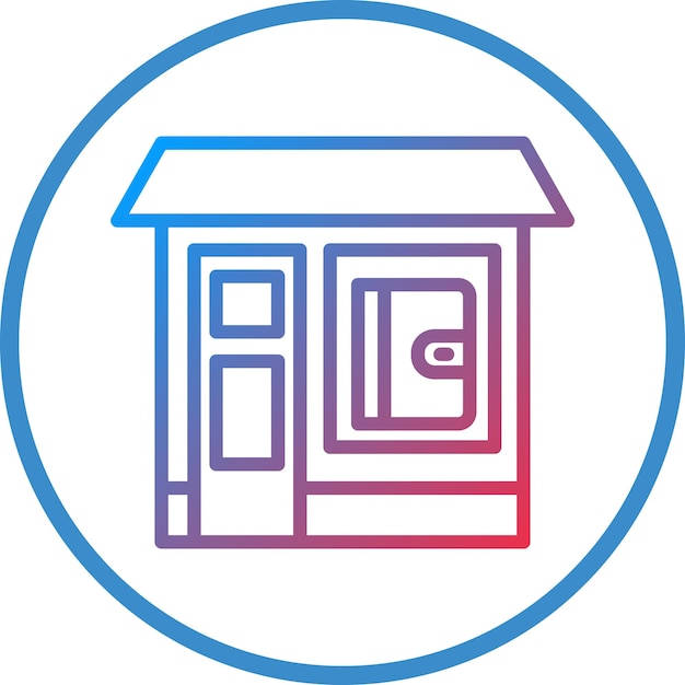 Estilo de icono de la tienda de libros de diseño vectorial