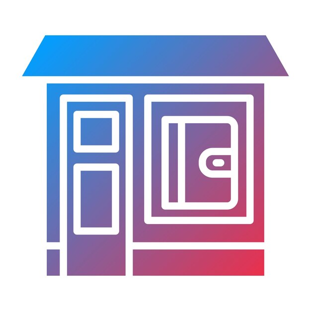 Estilo de icono de la tienda de libros de diseño vectorial