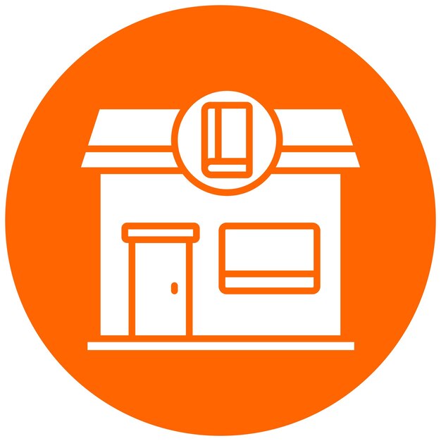 Estilo de icono de la tienda de libros de diseño vectorial