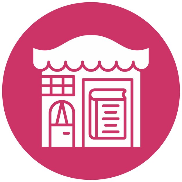 Estilo de icono de la tienda de libros de diseño vectorial