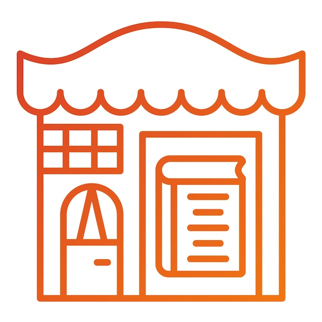 Estilo de icono de la tienda de libros de diseño vectorial
