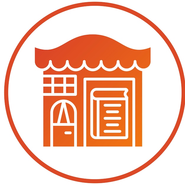 Estilo de icono de la tienda de libros de diseño vectorial