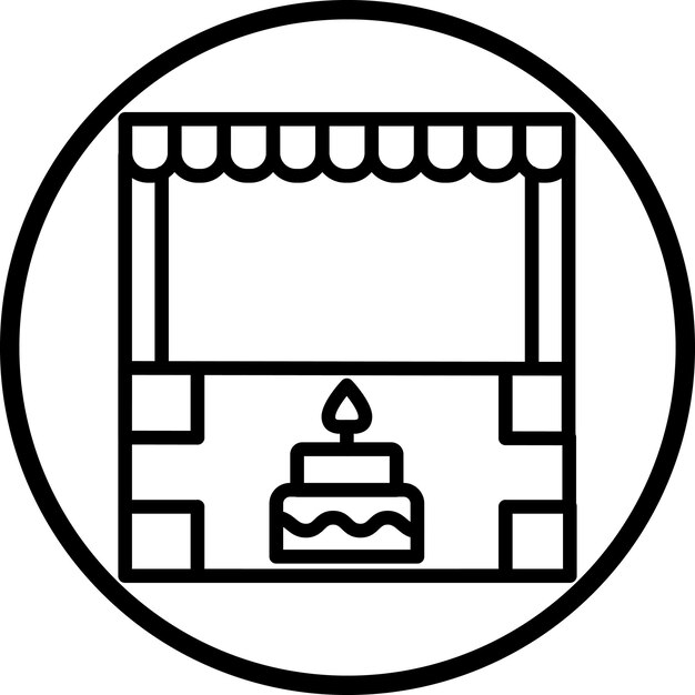 Estilo de icono de la tienda de pasteles de diseño vectorial