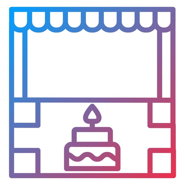 Estilo de icono de la tienda de pasteles de diseño vectorial