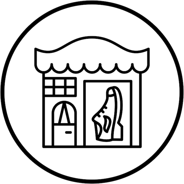 Estilo de icono de la tienda de zapatos de diseño vectorial