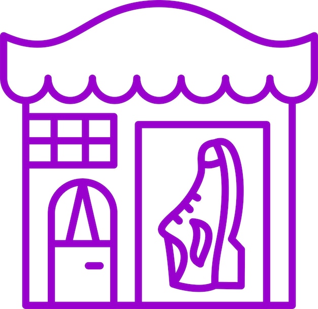 Estilo de icono de la tienda de zapatos de diseño vectorial