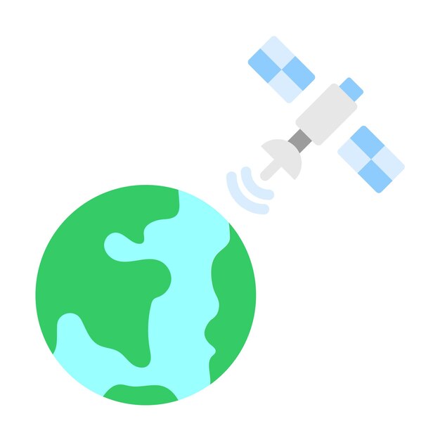 Vector estilo del icono de la tierra por satélite