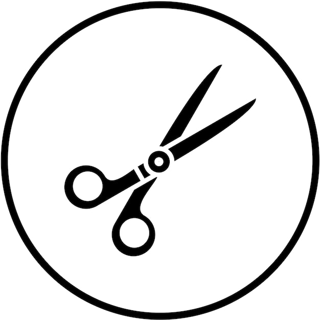 Estilo del icono de las tijeras de diseño vectorial