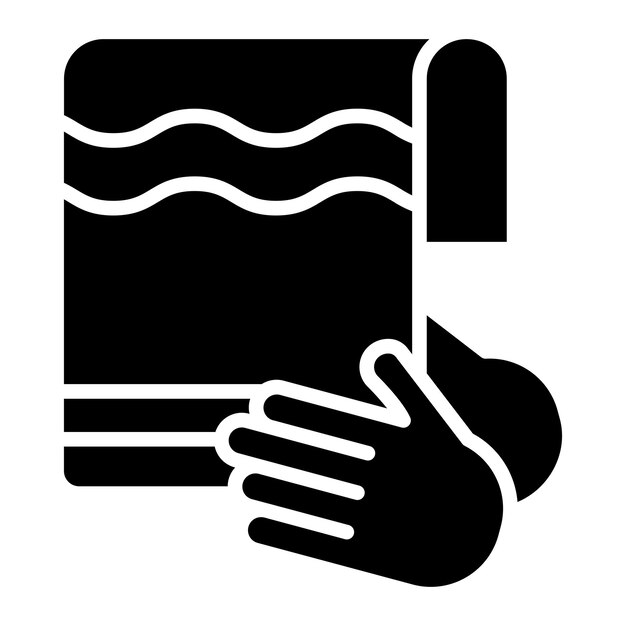 Estilo del icono de la toalla de mano de diseño vectorial
