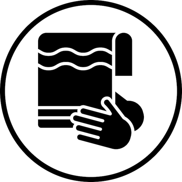 Estilo del icono de la toalla de mano de diseño vectorial