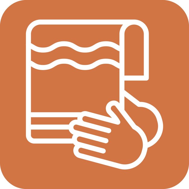 Estilo del icono de la toalla de mano de diseño vectorial