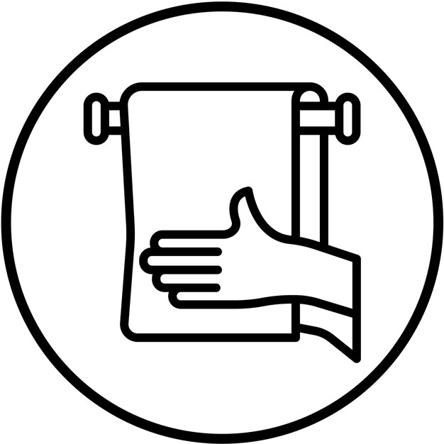 Estilo del icono de la toalla de mano de diseño vectorial