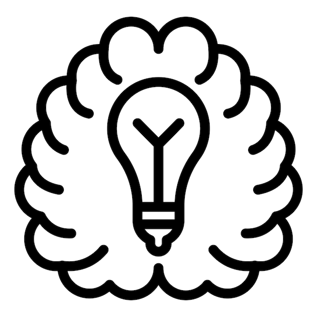 Estilo de icono de tormenta de ideas de diseño vectorial