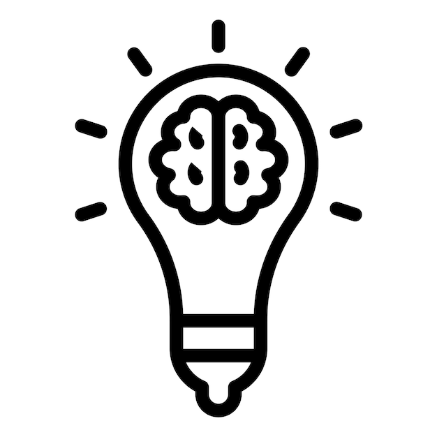 Estilo de icono de tormenta de ideas de diseño vectorial