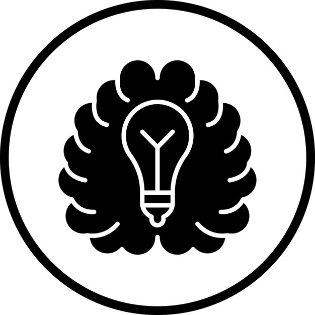 Estilo de icono de tormenta de ideas de diseño vectorial