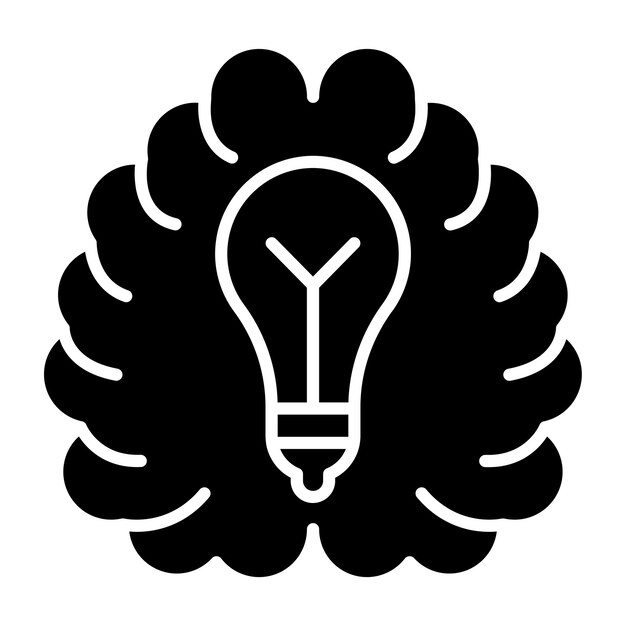 Estilo de icono de tormenta de ideas de diseño vectorial