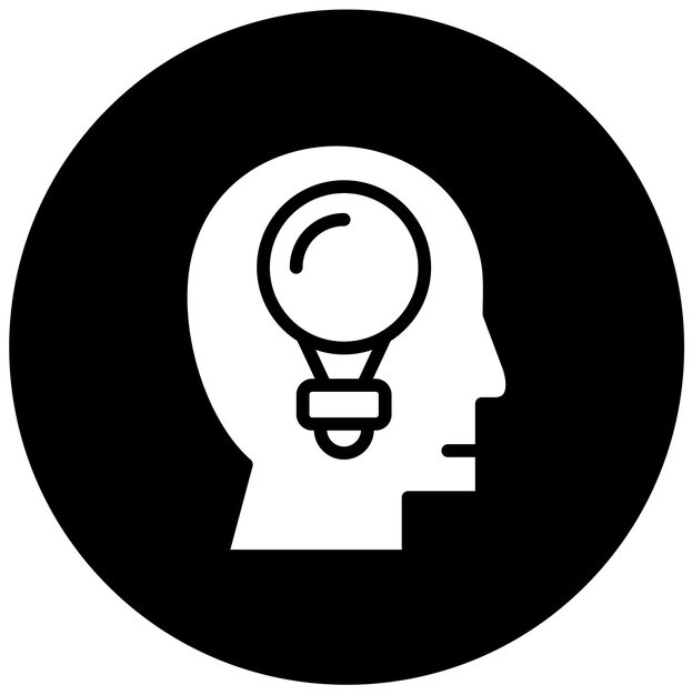 Estilo de icono de tormenta de ideas de diseño vectorial