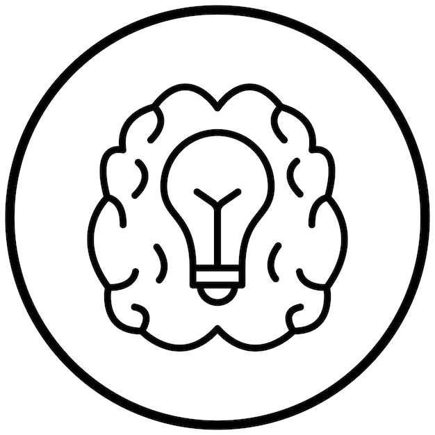 Estilo de icono de tormenta de ideas de diseño vectorial