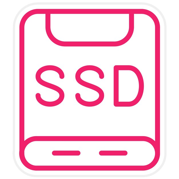 Estilo del icono del tornillo del SSD de diseño vectorial