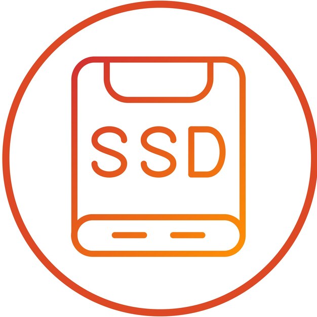 Estilo del icono del tornillo del SSD de diseño vectorial