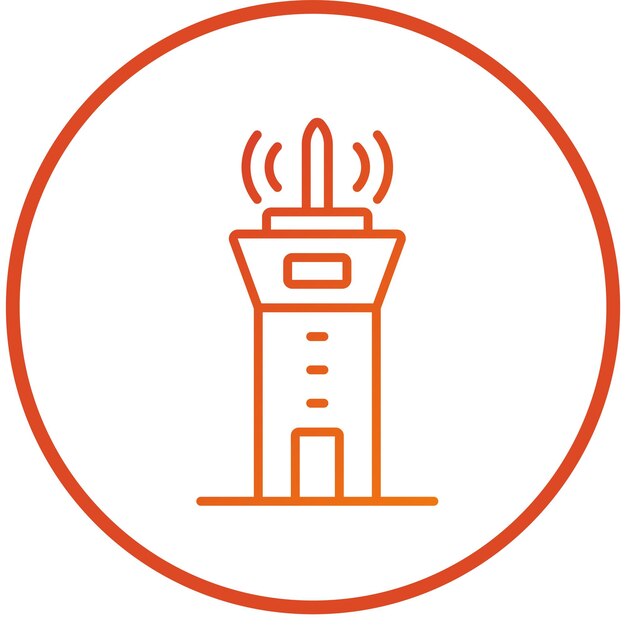 Estilo del icono de la torre de control de diseño vectorial