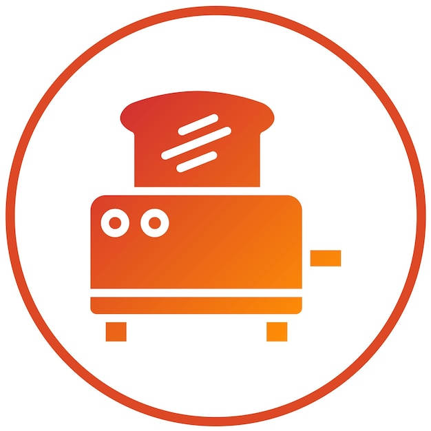 Estilo del icono de la tostadora de diseño vectorial