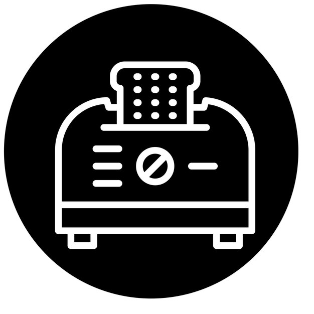 Estilo del icono de la tostadora de diseño vectorial