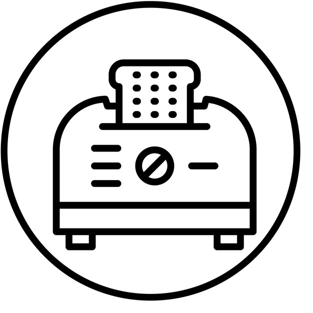 Estilo del icono de la tostadora de diseño vectorial