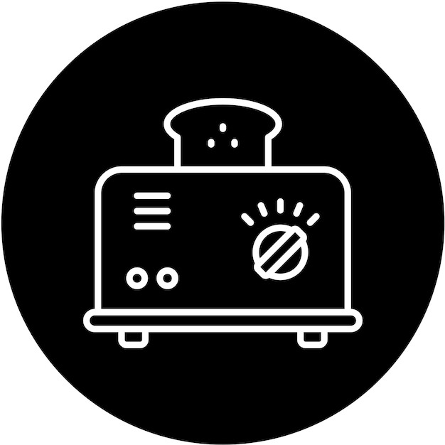Estilo del icono de la tostadora de diseño vectorial