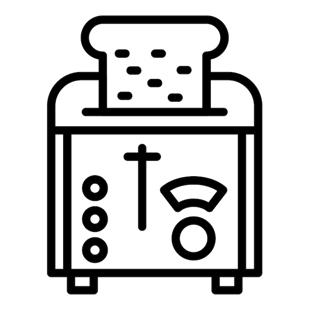 Estilo del icono de la tostadora de diseño vectorial