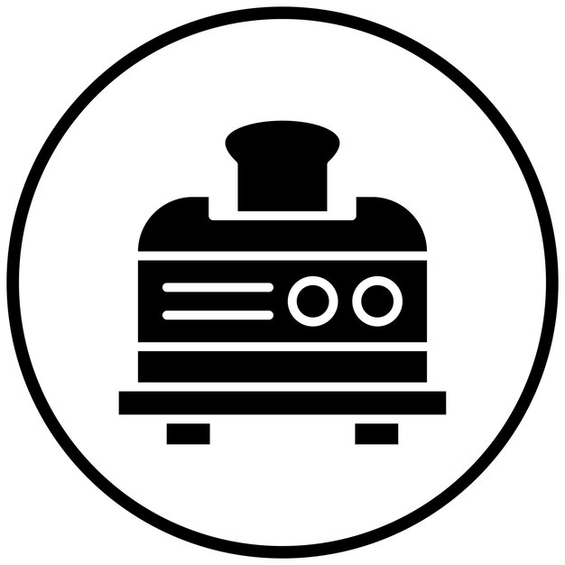 Estilo del icono de la tostadora de diseño vectorial