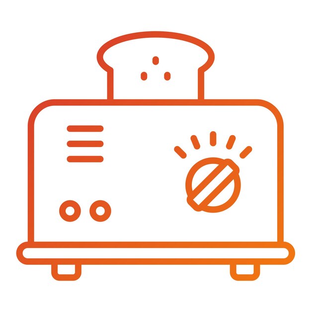Estilo del icono de la tostadora de diseño vectorial