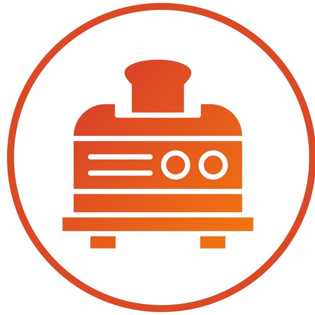 Estilo del icono de la tostadora de diseño vectorial